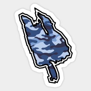 Thetis Island Silhouette in Blue Camouflage Pattern - Army Camo - Thetis Island Sticker